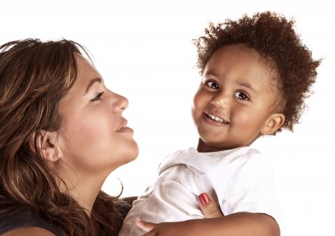 Image of mother with child. 