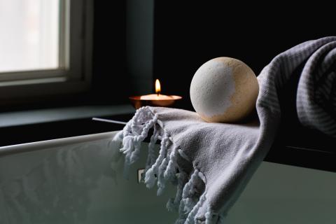 bathbomb and candle